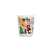 USC Trojans Julia Gash Matte White Holiday Gash Shot Glass